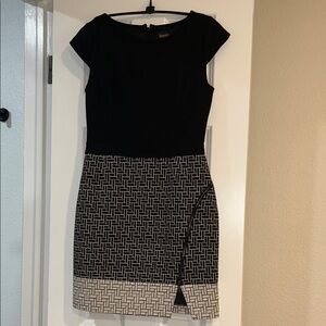 Laundry By Shelli Segal Black and White Sheath Mini Dress